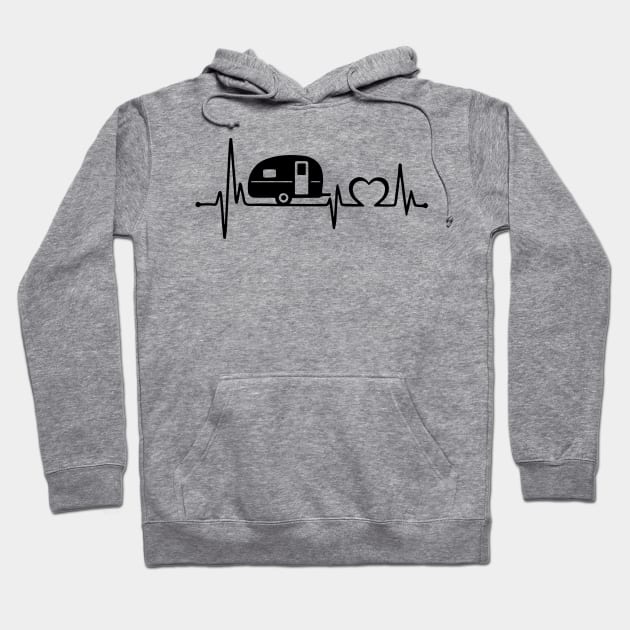 Funny Camping Heartbeat Hoodie by JhandaChattarak